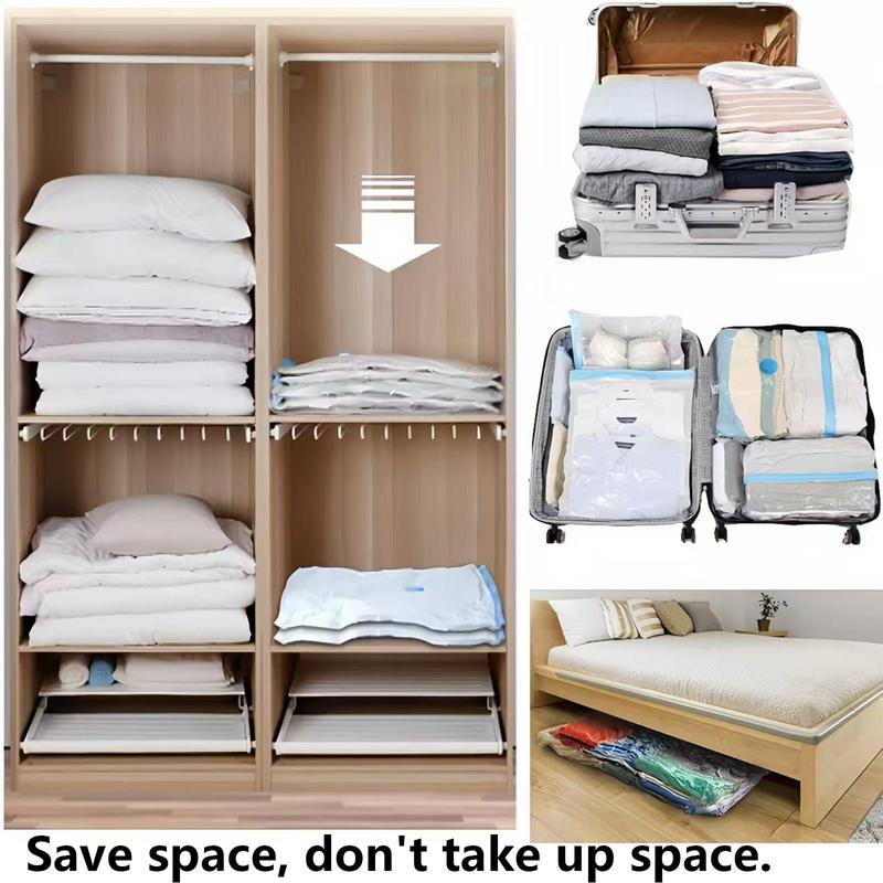 10 Vacuum Storage Bags with Electric Pump - Space Saver Vacuum Storage Bags Reusable Clothes Storage Bags, Vacuum Seal Bags for Clothing, Comforters, Pillows, Towel, Blanket Storage, Bedding, Travel, Closet; Perfect for women men organize