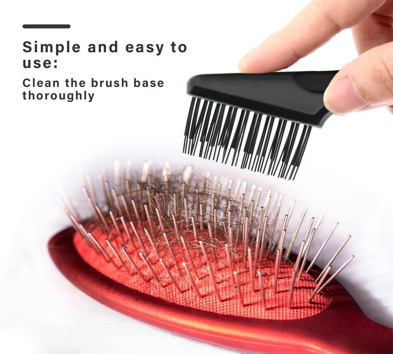 2 count Hair Brush Cleaner Rakes, Cleaning Tool Set for Removing Hair Dust, Lint, Debris from Hairbrush, Comb, Hot-Air Brush