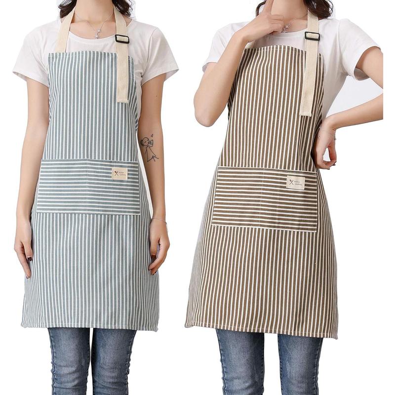 Apron, 2 Pack Cooking Apron for Women with Pocket Adjustable Chef Aprons for Kitchen, Cooking, Baking (Blue Green)