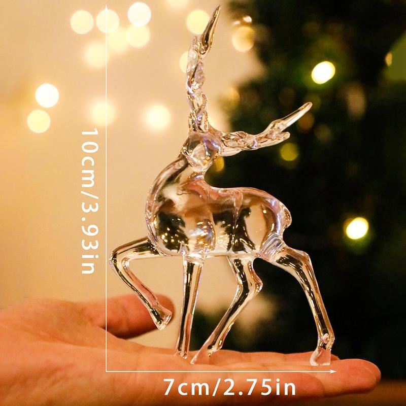 Clear Acrylic Deer Ornament, 1 Count Modern Desktop Decoration, Festive Decorations for Home Living Room Bedroom Dining Room