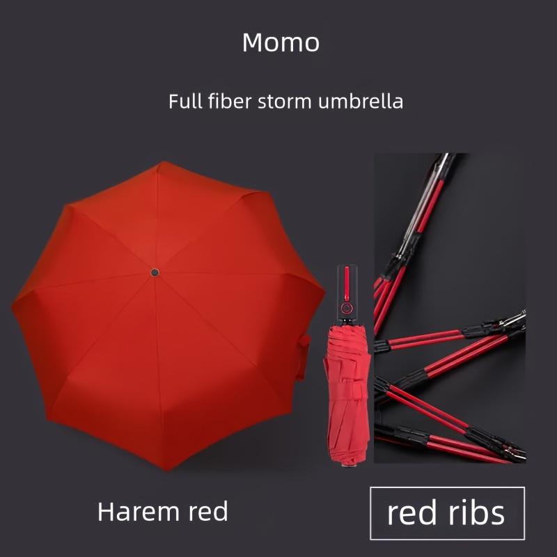 Stormproof double fiberglass special umbrella durable and sturdy rainproof fully automatic home portable lightweight folding waterproof umbrella