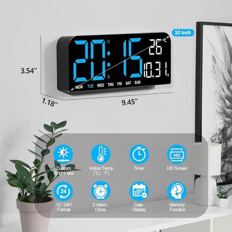 LED Digital Wall Clock Decorative Modern Simple, 10