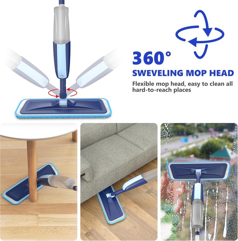 Microfiber Wet Spray Mops for Hardwood Floor Cleaning with 4 Reusable Washable Pads