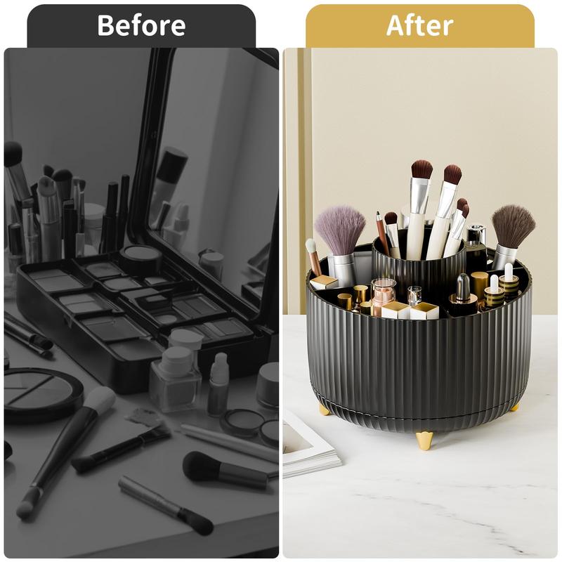 360° Rotate Makeup Brush Holder Organizer with Gift Box for Vanity, Desktop, Bathroom - Makeup Storage and Skincare Organization