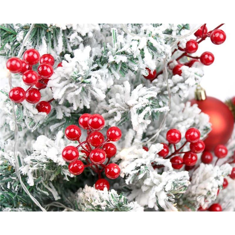 60 Pack Artificial Red Holly Berries, 8.2 Inch Red Berry Stems for Christmas Tree Decorations Celebration Flower Garland