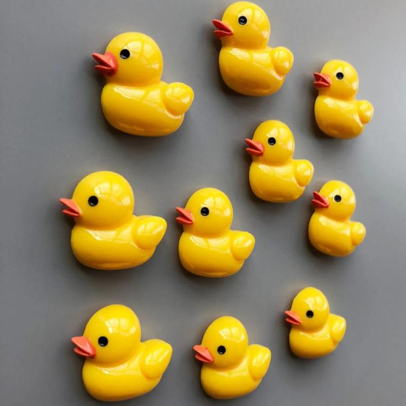 Cute Duck Design Fridge Magnet, 5 Counts set Mini Yellow Duck Shaped Magnet for Magnetic Whiteboard, Decorative Refrigerator Magnet for Kitchen