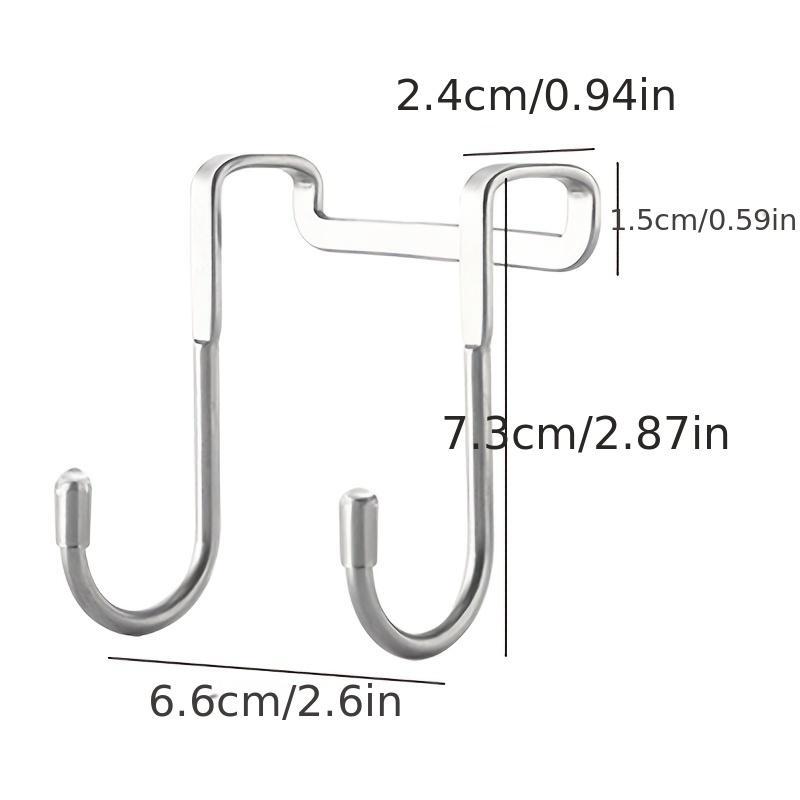 Stainless Steel Double S-shaped Hook, 2 Counts Over The Door Drawer Cabinet Hook, Home Organizer, Men’s Dorm Accessories