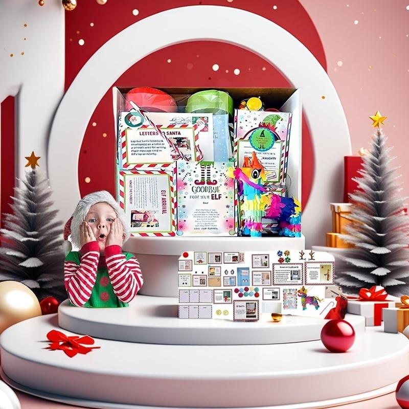 [Black Friday] 2024 New Elf Kit 24 Days of Christmas Elf Kit - Christmas Elf Adventure Kit 2024 Fun and Magical Countdown to Christmas Decorations Elf Kit 24 Day Elf Excursion Box Gifts Props