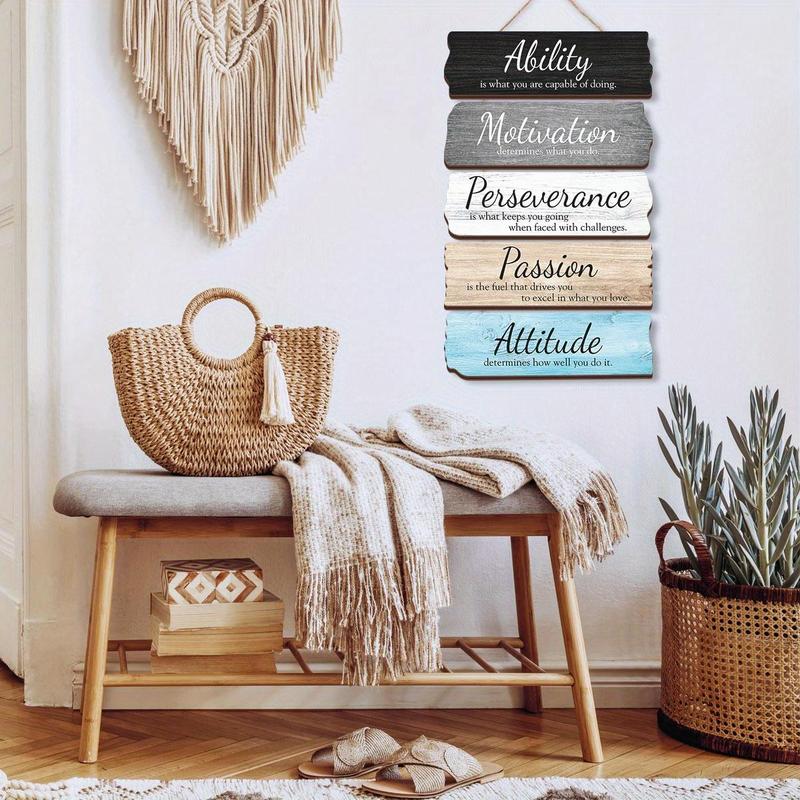 Motivational Wooden Wall Sign, 1 Count Rustic Hanging Positive Quotes Themed Decoration, Wall Art for Home Office Living Room Decor