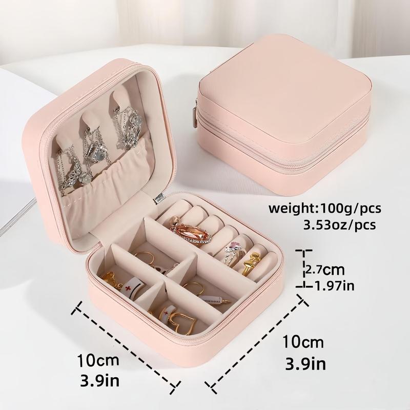 Portable Jewelry Storage Box, 1 Count Multi Grid Jewelry Organizer, Jewelry Storage Box for Earrings, Rings, Necklaces, Home Organizer