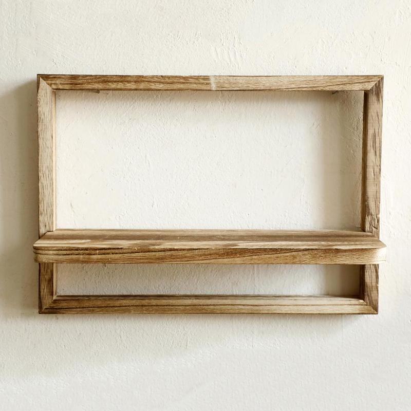 Wooden Wall Mounted Shelf, 1 Count Rustic Wall Shelf, Wall Decor for Home Living Room Bedroom Kitchen, Home Decor Supplies