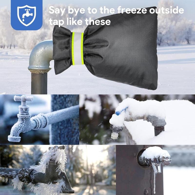 Winter Faucet Cover, 4 Counts set Reusable Waterproof Faucet Sock, Outside Water Faucet Spigot Cover, Winter Insulated Faucet Cover