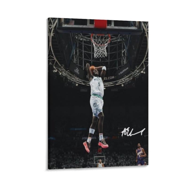 Anthony Edwards Poster Basketball Star Wall Art Poster Dunk Poster Motivational Poster Canvas Poster Graffiti Basketball Art Print Boys Room Home Decor Canvas Poster