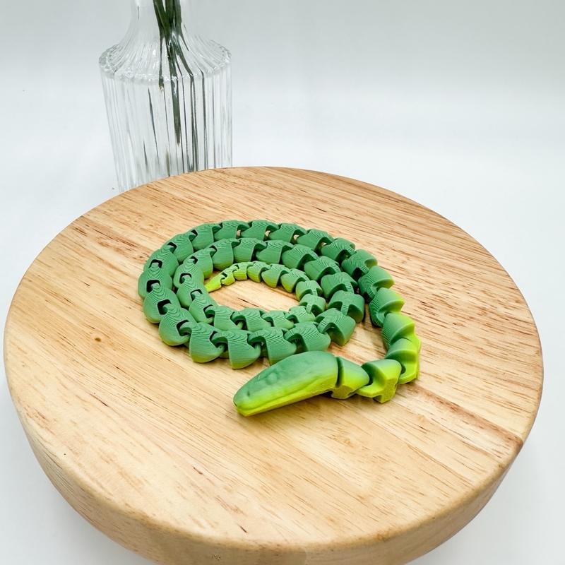 3D Printed Snake Figurine Fully Articulating Decor Gift