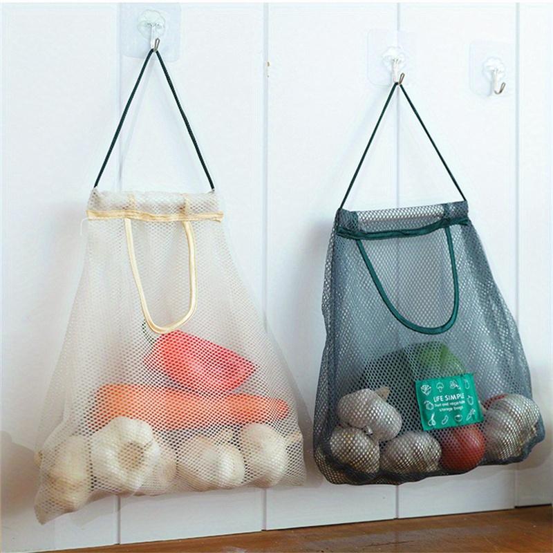 Hanging Mesh Food Storage Bag, 1 Count Reusable Food Fruit Vegetable Storage Bag, Kitchen Storage Organizer for Home Dormitory Picnic Dining Room