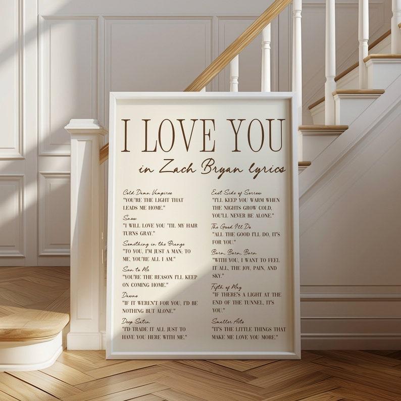 I Love You Lyrics Poster, Coastal Cowgirl Poster