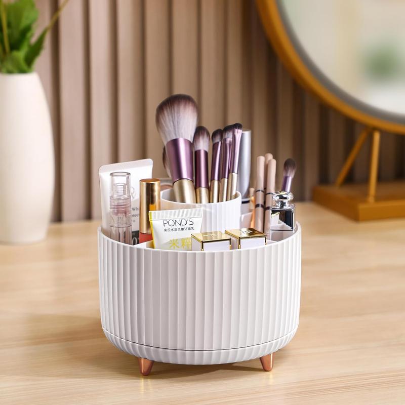 Makeup Brush Holder Organizer,360° Rotating Pencil Pen Holder Cup,Desk Accessories,5 Slot Make up Brushes Cup,for Storage Stand for Cosmetics Painting Pen Eyeliner or on the Vanity Gift Plastic