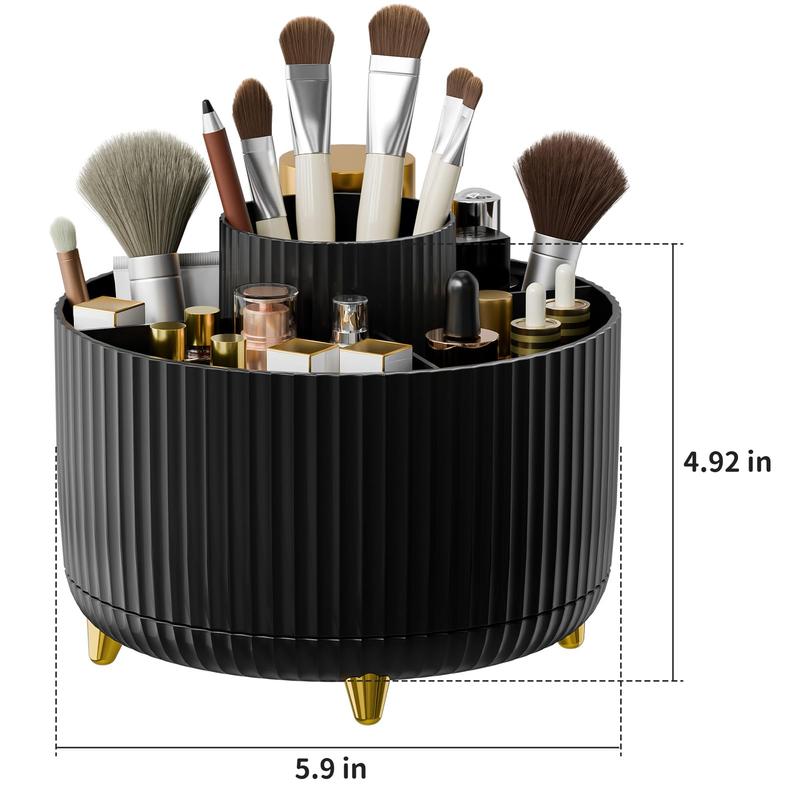 360° Rotate Makeup Brush Holder Organizer with Gift Box for Vanity, Desktop, Bathroom - Makeup Storage and Skincare Organization