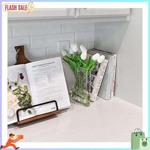 Puransen Bookend Vase for Flowers, Cute Bookshelf Decor, Unique Vase for Book Lovers, Artistic and Cultural Flavor Acrylic Vases for Home Office Decor, A Book About Flowers (Clear Color)