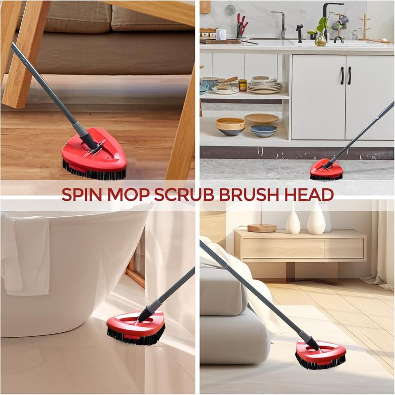 Scrub Brush, 2 Pcs Spin Mop Scrub Brush Head Compatible EasyWring 1-Tank System, Hard Bristle Cleaning Brush for Bathroom, Kitchen, Tub and Tile (Not Fit RinseClean 2-Tank)