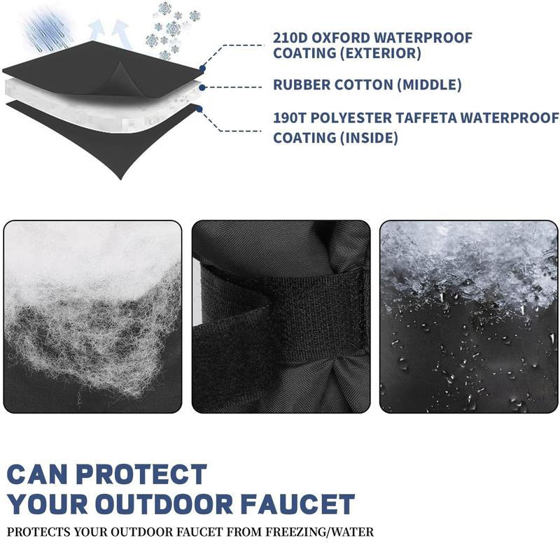 Outdoor Faucet Covers for Winter Freeze Protection, 3 Pcs Outside Garden Faucet Insulation Cover Socks, Hose Bib Covers for Winter Waterproof Reusable