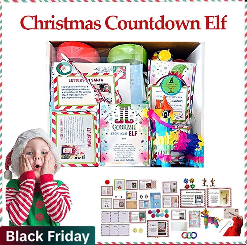 [Black Friday] 2024 New Elf Kit 24 Days of Christmas Elf Kit - Christmas Elf Adventure Kit 2024 Fun and Magical Countdown to Christmas Decorations Elf Kit 24 Day Elf Excursion Box Gifts Props