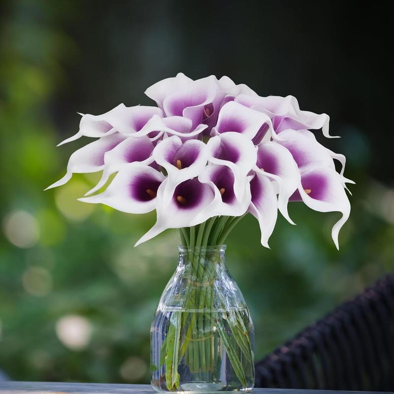 Artificial Calla Lily (10pcs), Faux Flower Stem without Vase, Decorative Artificial Flowers for Home Kitchen & Wedding