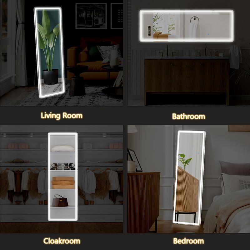 LED Lights Mirror with 3 Colors Lighting Adjustable, touch control Dimming 64