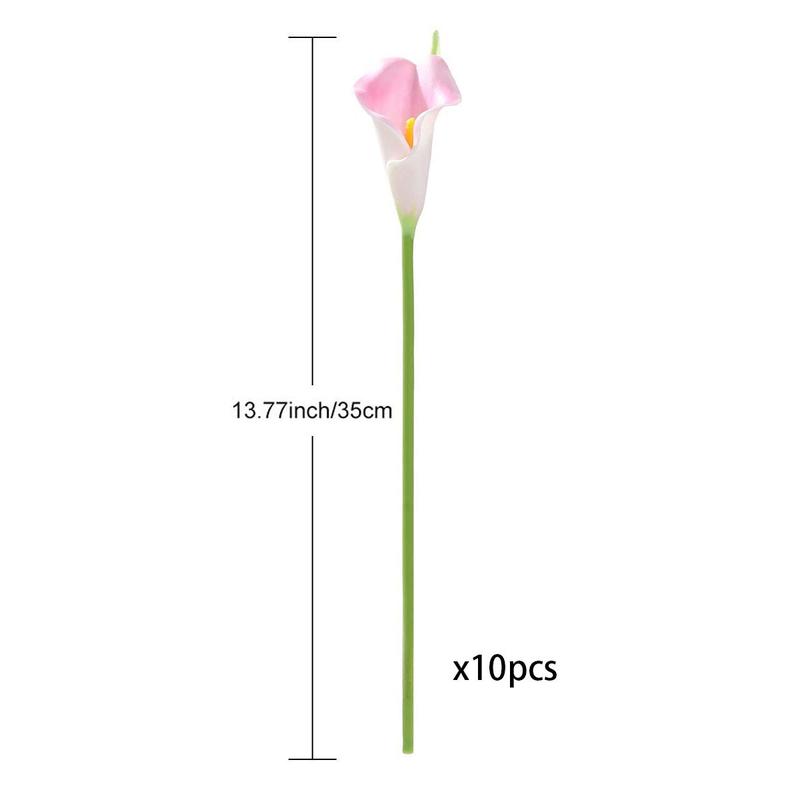 Artificial Calla Lily (10pcs), Faux Flower Stem without Vase, Decorative Artificial Flowers for Home Kitchen & Wedding