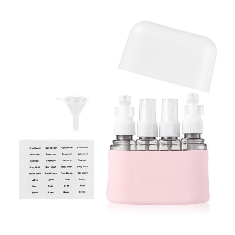 4 in 1 Travel Bottle Set, 1 Set Empty Refillable Travel Lotion Dispenser Bottle, Cosmetic Toner Shampoo Subpackage Bottle for Home and Travel