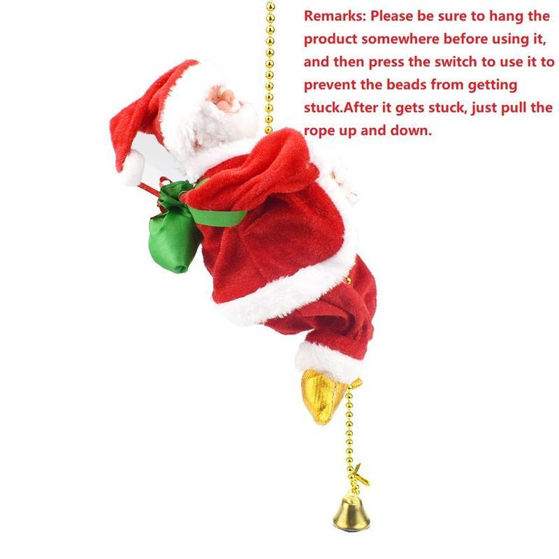 Christmas climbing Santa Claus ornaments, novelty ornaments with music, suitable for family gatherings and festivals, no batteries