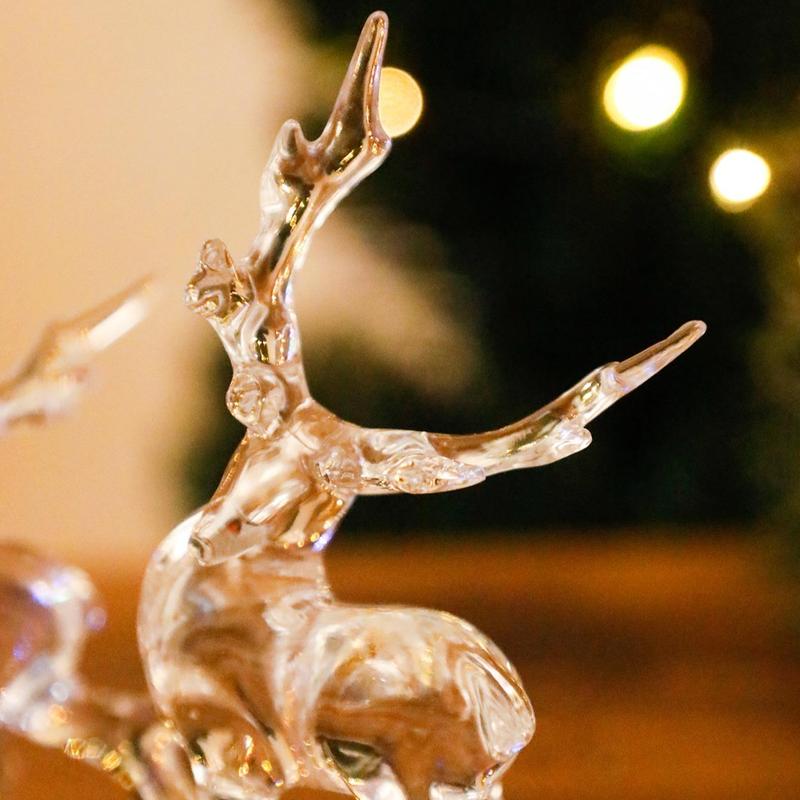 Clear Acrylic Deer Ornament, 1 Count Modern Desktop Decoration, Festive Decorations for Home Living Room Bedroom Dining Room