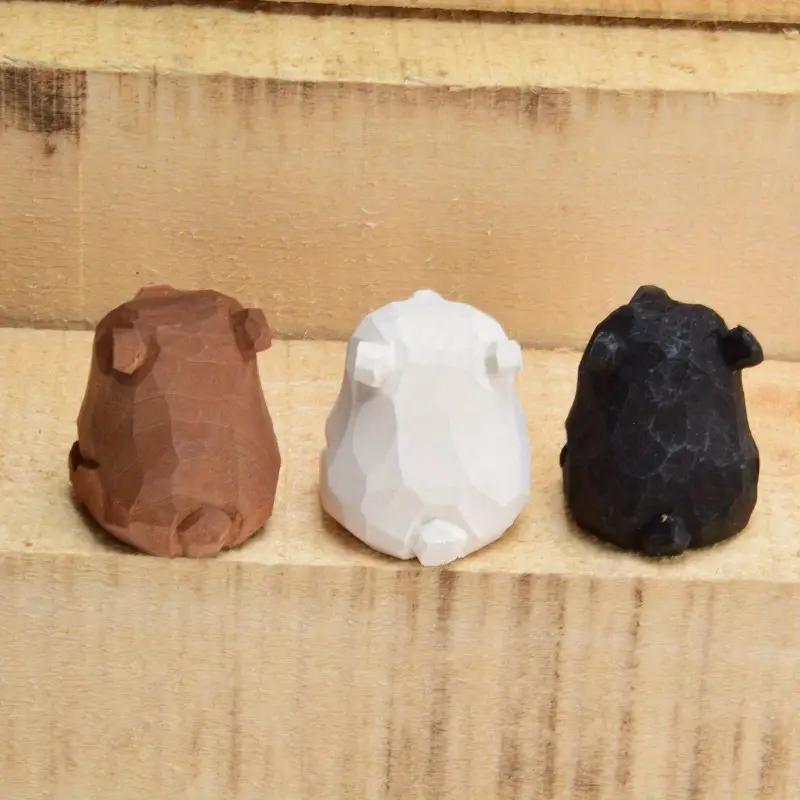 Wooden Bear Ornament,  1 Count Cute Bear Figurine, Desktop Decorations, Handmade Carved Bear Decoration Craft, Gift for Friends & Family