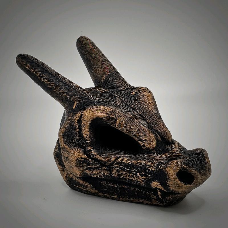 Charizard 3d Printed Skull - Hand Painted Bronze