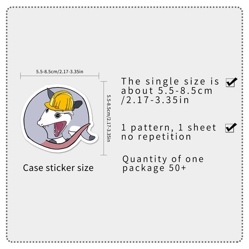 Cartoon Animal Pattern Sticker (50pcs), Waterproof Self Adhesive Decor Paper, Decor Sticker for Gift Greeting Card Water Bottle Laptop Phone