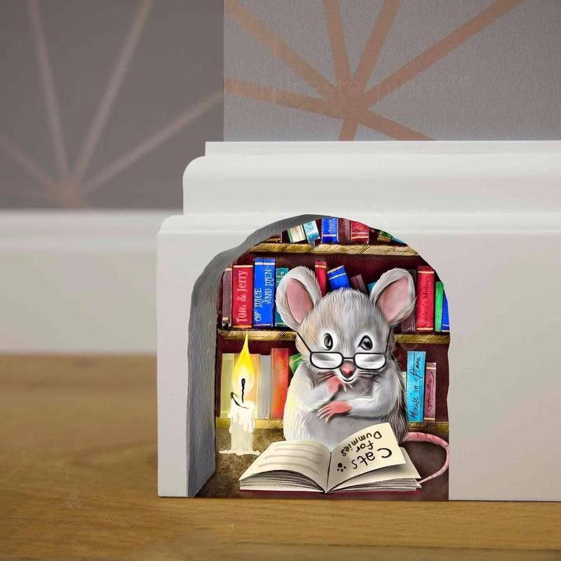 3D Mouse Reading Book Pattern Wall Sticker, Creative Removable Wall Decor, Decorative Sticker For Home Bedroom Living Room, Wallpaper for Bedroom