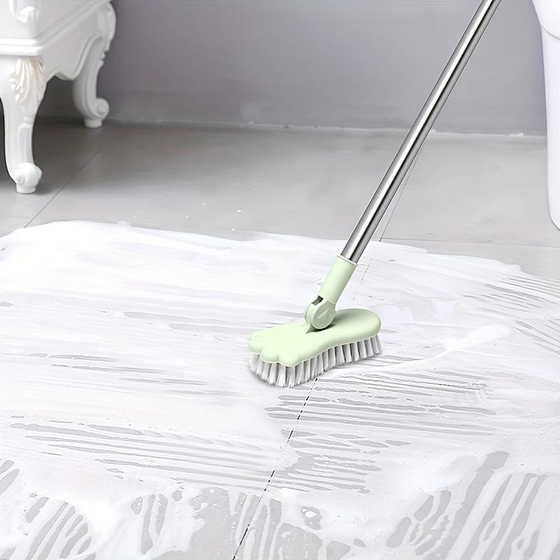 120cm 47.2 Inches Long Handle Scrub Brush with Rotating Bruch Head, Floor Brush, Washing Brush, Can Be Adjusting Rod