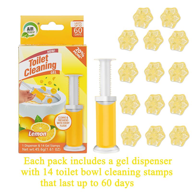 Air Fusion Toilet Cleaning Gel Stamps - 3 Pack, Deodorizing Clean Air Freshener for Bathroom and Kitchen, Long-Lasting Freshness