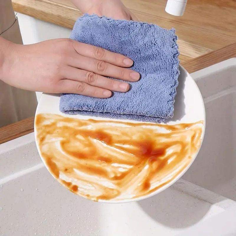 Household Kitchen Cleaning Towel, Random Color Water Absorbent Soft Towel, Kitchen Square Cleaning Rag, Home Cleaning Cloth