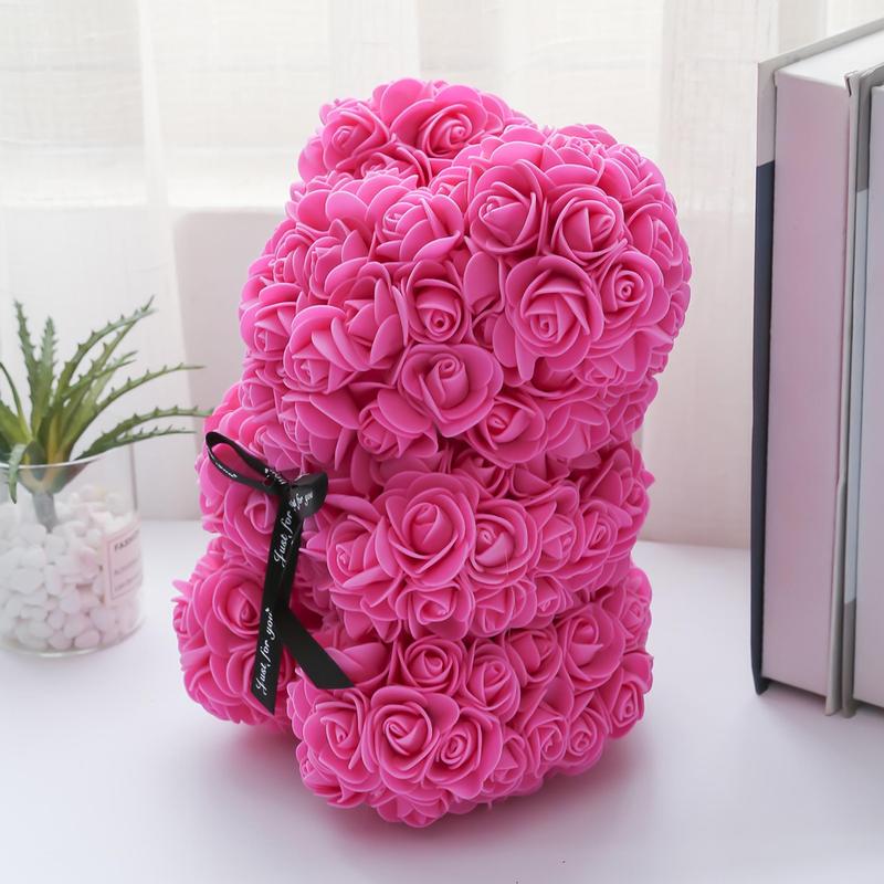 Bear Design Artificial Rose Bouquet, Lifelike Artificial Flower, Romantic Gift for Anniversary, Valentine's Day, Wedding Party Decoration