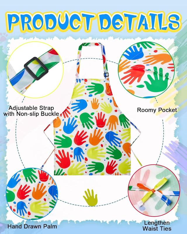 2 Pack  Apron Girls Boys for Cooking,  Art Apron with Pockets for  Painting Cooking Baking