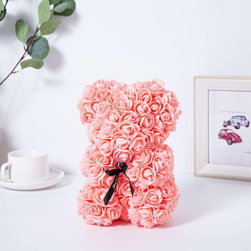 Rose Bear for Room Decor, 1 Count Creative Diy Cute Bear Design Artificial Flower Bouquet, Bedroom Decor, Gift for Wedding, Summer Gift, Boyfriend Gifts, Room Accessories Decorative Fruit floral roses bouquet