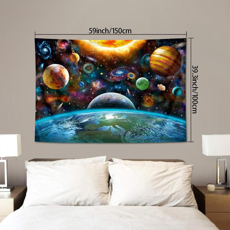 Space Planet Pattern Tapestry, 1 Count Wall Decor Hanging Tapestry, Wall Hanging Decor for Home Living Room Bedroom Dormitory