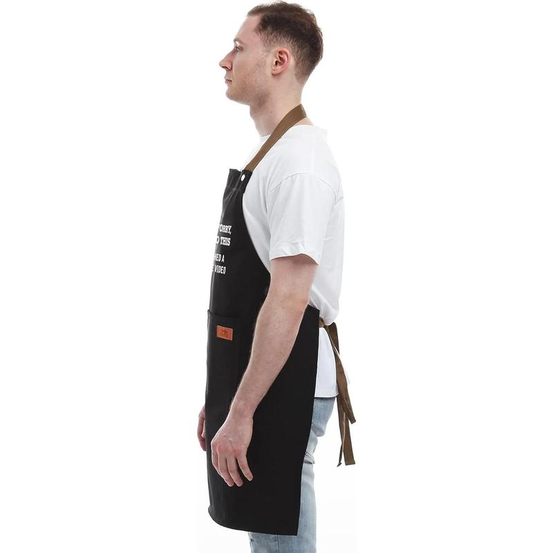 Father's Day Gifts for Dad, Gifts for Husband, Boyfriend, Brother, Men Birthday Gifts, Funny Gifts for Mom, Dad Gifts From Daughter Son – BBQ Cooking Chef Apron 3 Pockets, Kitchen Gifts