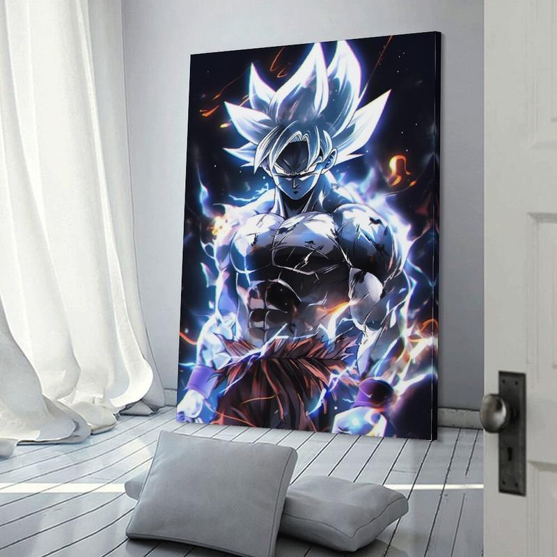 Goku Ultra Instinct, Dragon Ball Super  Animation Poster Canvas Frame Gift Him Her, Dragonball Decor, Poster Canvas Painting Wall Posters Wall Posters Canvas Painting