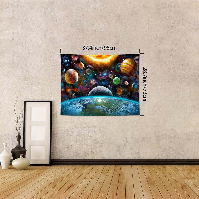 Space Planet Pattern Tapestry, 1 Count Wall Decor Hanging Tapestry, Wall Hanging Decor for Home Living Room Bedroom Dormitory