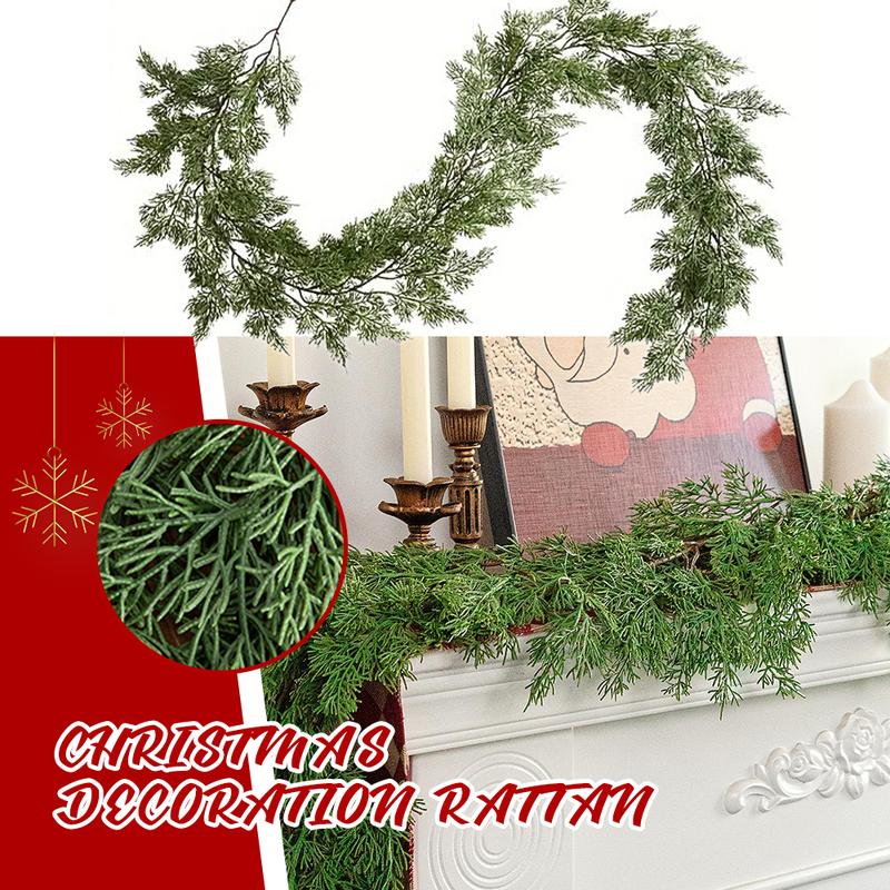 Christmas Norfolk Pine Garland- 6 Ft Dense Pine Realistic Touch Garland Ornament- Greenery Artificial Pine Cypress Garland for Christmas Holiday Mantle Fireplace Table Home Decor