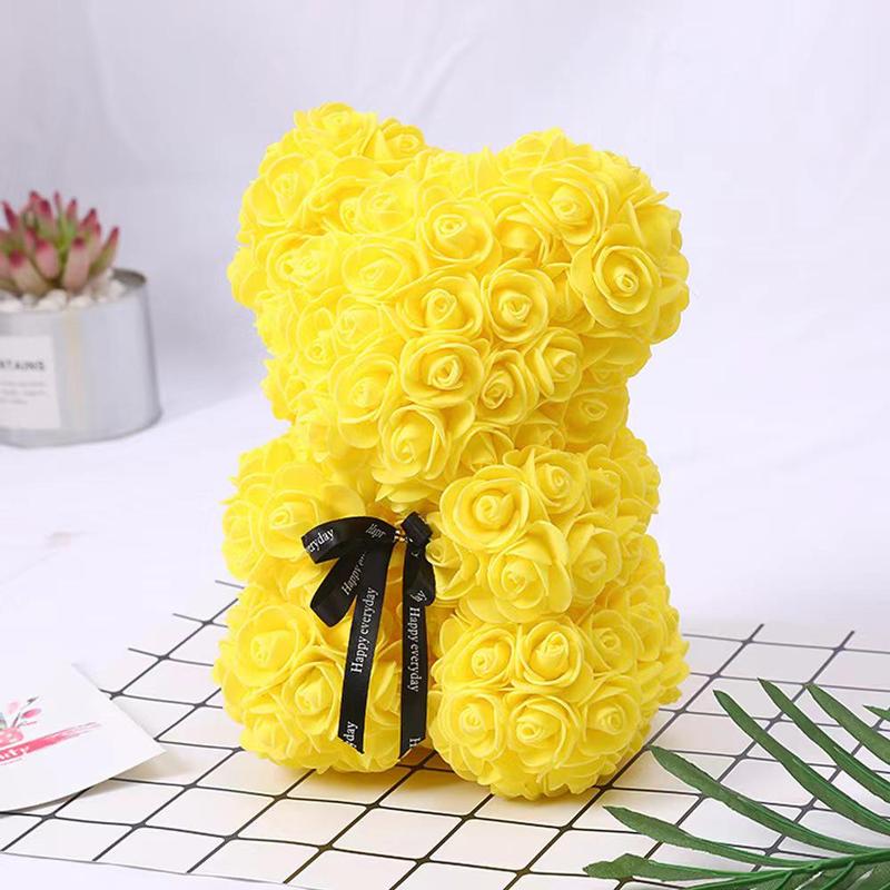 Rose Bear for Room Decor, 1 Count Creative Diy Cute Bear Design Artificial Flower Bouquet, Bedroom Decor, Gift for Wedding, Summer Gift, Boyfriend Gifts, Room Accessories Decorative Fruit floral roses bouquet