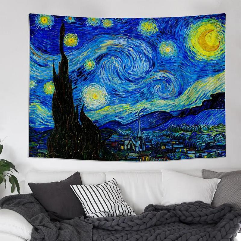 Starry Sky Pattern Tapestry, Wall Hanging Fluorescent Tapestry for Home Decor, Wall Decor for Home Living Room Bedroom Dormitory, Summer Gifts