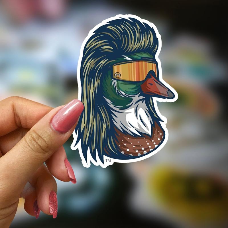 Duck with a Mullet Sticker, Duck Mullet Bumper Decal, Funny Sticker, Meme Sticker, Vinyl Sticker For Laptop, Water Bottle, Cars, Books